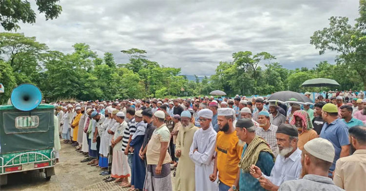 গোয়াইনঘাটে মোটরসাইকেল দুর্ঘটনায় তিন বন্ধুর মৃত্যু: জানাজায় অশ্রুসিক্ত