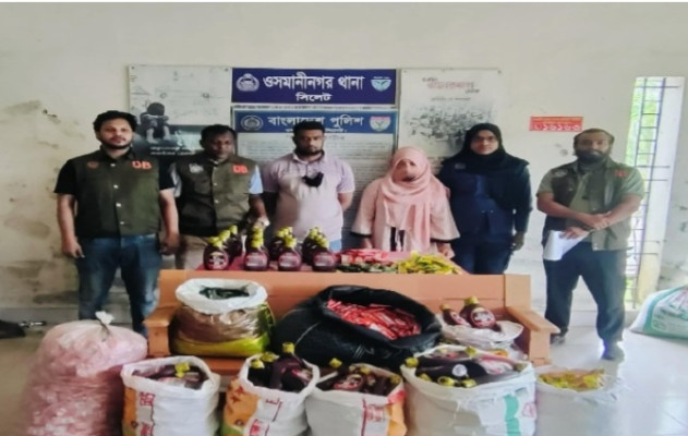 সিলেটে বিপুল পরিমাণ  ভারতীয় চোরাই পণ্যসহ আটক ২ যুবক