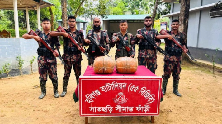 হবিগঞ্জে সীমান্ত থেকে বিপুল পরিমাণ  ভারতীয় গাঁজা জব্দ