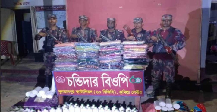 সীমান্তে ৩৪ লাখ টাকার ভারতীয় চোরাই মাল জব্দ