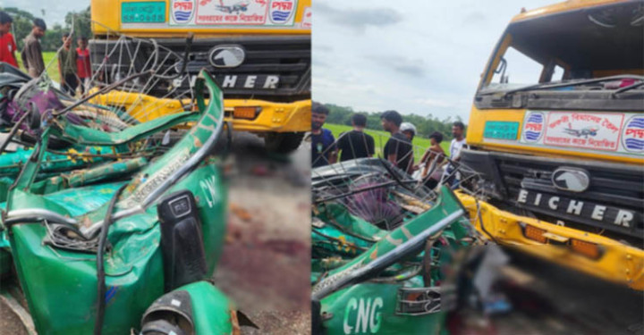 সিলেটে সিএনজি অটোরিকশা ও ট্রাকের মুখোমুখি সংঘর্ষ, নিহত ৪ 