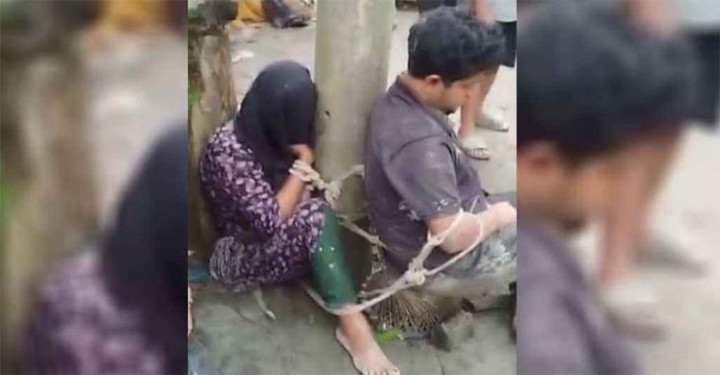 নারী-পুরুষকে ১৬ ঘণ্টা খুঁটিতে বেঁধে নির্যাতন