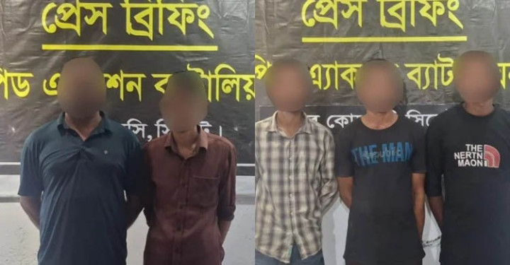 সিলেটে র‌্যাবের অভিযানে আটক ৫ যুবক