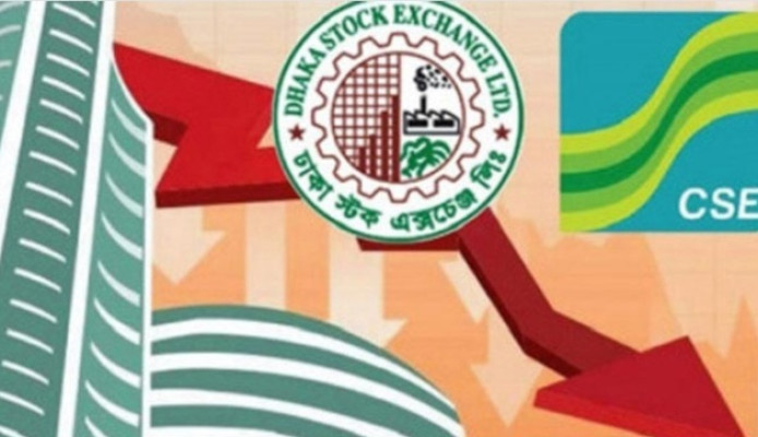 পুঁজিবাজারে সূচকের পতনে ডিএসইর লেনদেন কমেছে