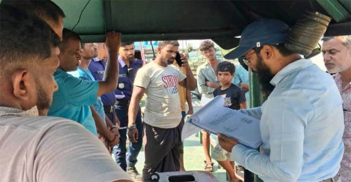 সুনামগঞ্জে অবৈধভাবে বালু উত্তোলন অভিযানে জরিমানা
