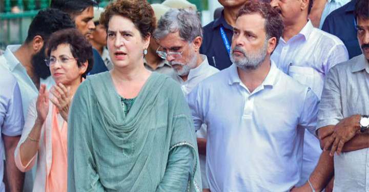 বিক্ষোভে উত্তাল দিল্লি, রাহুল-প্রিয়াঙ্কা আটক