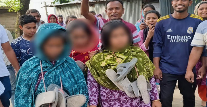 একই পরিবারের ৩ নারীকে জুতার মালা পরিয়ে নির্যাতন