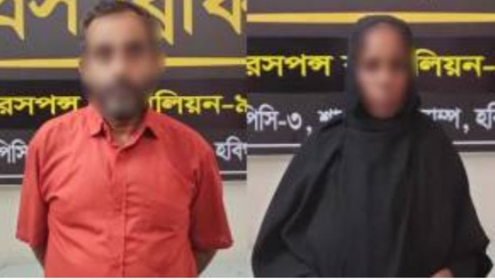 হবিগঞ্জে বিপুল পরিমাণ গাঁজাসহ আটক ২ নারী-পুরুষ