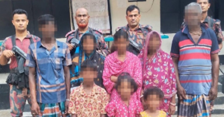 সীমান্তে নারী-শিশুসহ আটক ৮