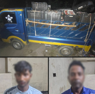 সিলেটে বিপুল পরিমাণ  ভারতীয় টমেটোসহ  পিকআপ জব্দ, আটক ২