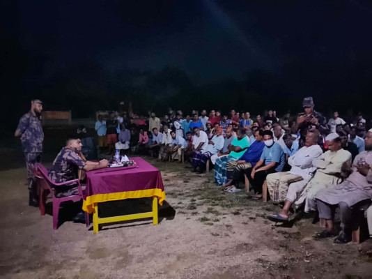 বিছনাকান্দি সীমান্তে ৪৮ বিজিবির জনসচেতনতা মূলক সভা